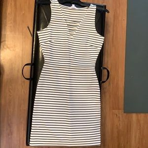 Black and white stripped sleeveless dress